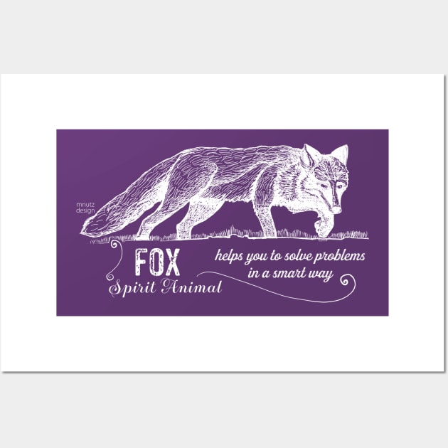 Spirit animal - Fox - white Wall Art by mnutz